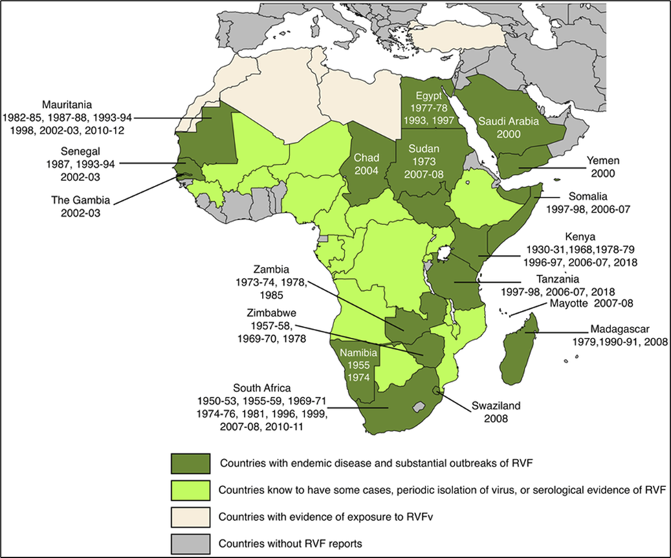 Rift Valley Fever distribution